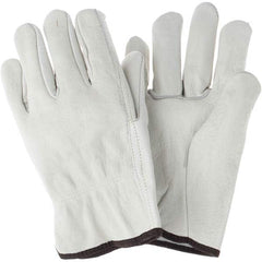 MCR Safety - Size L Leather Abrasion Protection Work Gloves - Eagle Tool & Supply