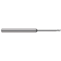 Square End Mill: 1/16'' Dia, 3/32'' LOC, 1/8'' Shank Dia, 2-1/2'' OAL, 3 Flutes, Solid Carbide Single End, Uncoated, 30 ° Helix, RH Cut, RH Flute