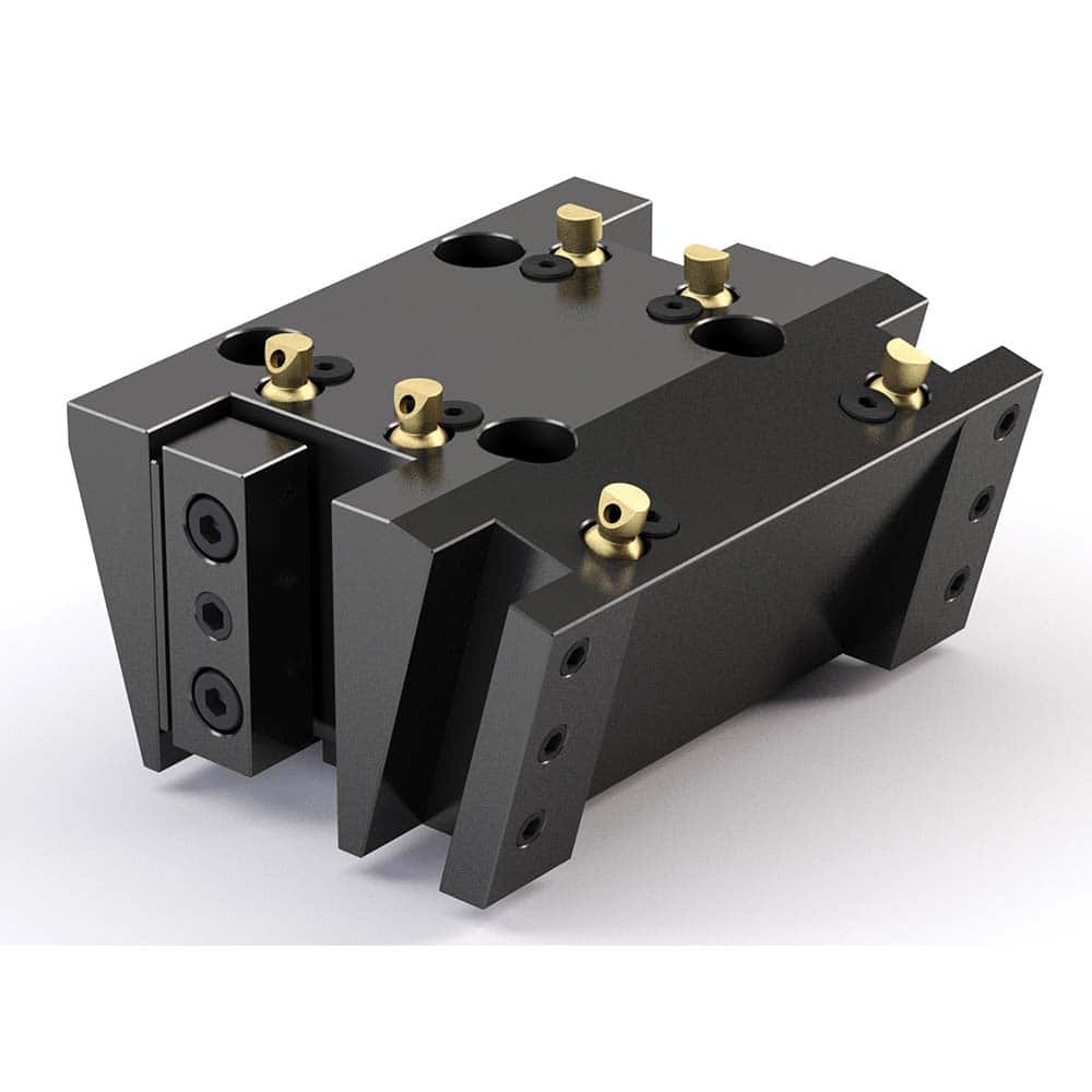 Global CNC Industries - Turret & VDI Tool Holders; Type: Haas Double OD Turning Block ; Clamping System: 73mm X 70mm ; Tool Axis: OD ; Through Coolant: No ; Outside Diameter (Decimal Inch): 1.0000 ; Additional Information: 4 Mounting Holes - Exact Industrial Supply