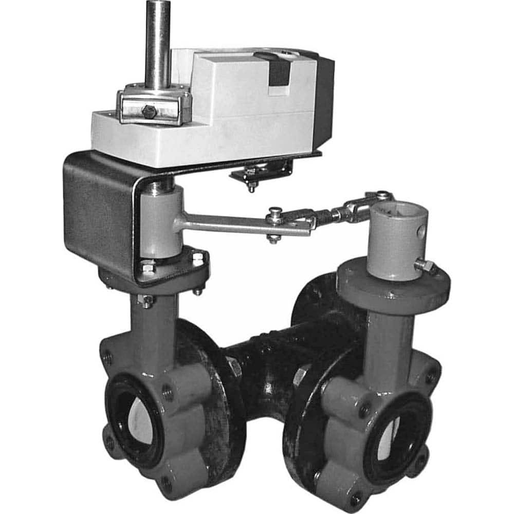 Honeywell - Actuated Butterfly Valves; Pipe Size: 2-1/2 (Inch); Actuator Type: Pneumatic ; Style: Flanged ; Material: Cast Iron; Polyester ; WOG Rating (psi): 175 ; Seat Material: EPDM - Exact Industrial Supply