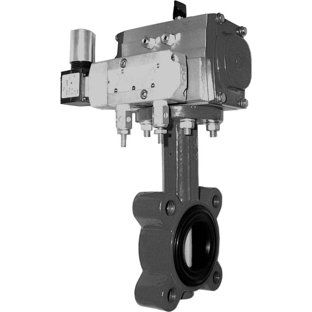 Honeywell - Actuated Butterfly Valves; Pipe Size: 5 (Inch); Actuator Type: Pneumatic ; Style: Flanged ; Material: Cast Iron; Polyester ; WOG Rating (psi): 175 ; Seat Material: EPDM - Exact Industrial Supply