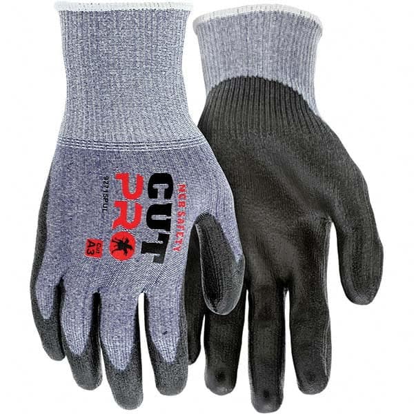 MCR Safety - Size M, ANSI Cut Lvl A3, Puncture Lvl 4, Abrasion Lvl 5, Polyurethane Coated Cut & Puncture Resistant Gloves - Eagle Tool & Supply