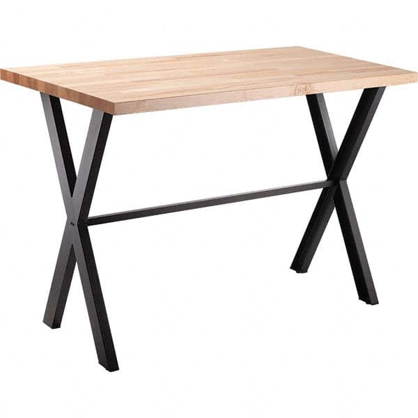 National Public Seating - Stationary Tables Type: Cafeteria Tables Material: Maple Wood; Steel - Eagle Tool & Supply