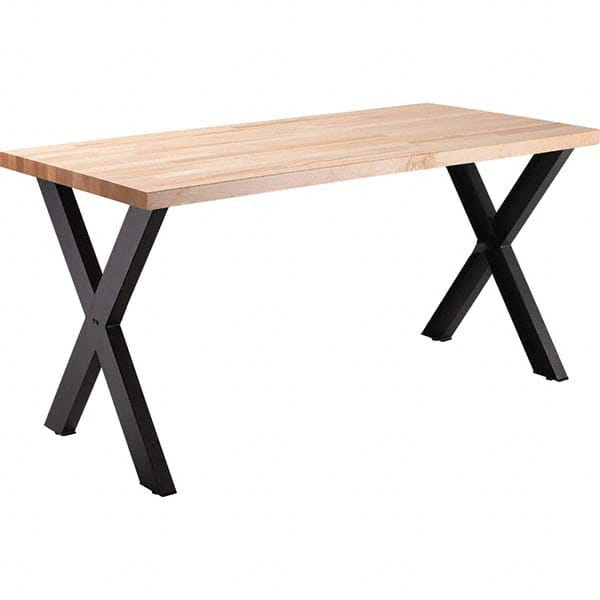 National Public Seating - Stationary Tables Type: Cafeteria Tables Material: Maple Wood; Steel - Eagle Tool & Supply