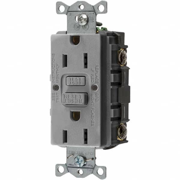 Bryant Electric - GFCI Receptacles Grade: Commercial Color: Gray - Eagle Tool & Supply