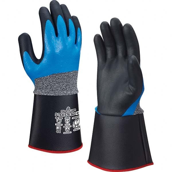 SHOWA - Size L (8), ANSI Cut Lvl A4, Puncture Lvl 3, Abrasion Lvl 4, Foam Nitrile Coated Cut & Puncture Resistant Gloves - Eagle Tool & Supply