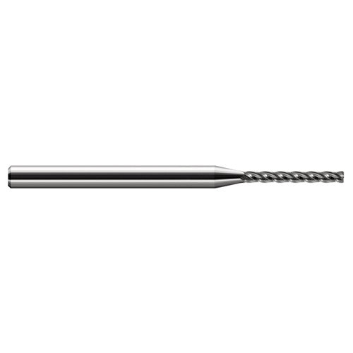 Miniature End Mills - Long Flute - 0.1250″ (1/8″) Cutter Diameter × 0.0050″ Radius × 1.0000″ (1″) Length of Cut Carbide Corner Radius End Mill, 4 Flutes - Exact Industrial Supply