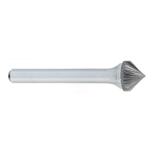 ‎SK-1 -6mm x LOC × 6mm Shank × 50mm OAL 90 Degree Cone Carbide Medium Right Hand Spiral Burr - Eagle Tool & Supply