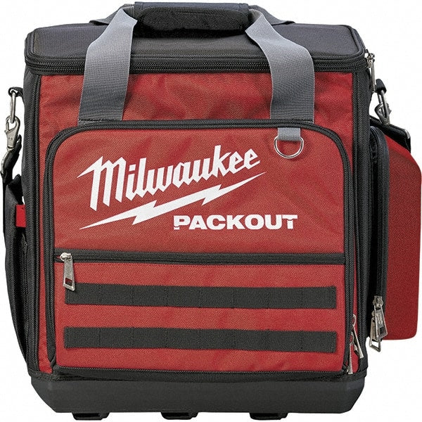 Milwaukee Tool - 58 Pocket, Ballistic Polyester, Red/Black Laptop Tool Bag - Eagle Tool & Supply