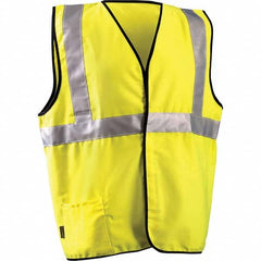 OccuNomix - Size 4X/5X L Flame Resistant Hi-Vis Yellow Solid General Purpose High Visibility Vest - Eagle Tool & Supply