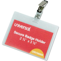 UNIVERSAL - Badge Holders Attachment Type: Clip-On Horizontal or Vertical Holder: Horizontal - Eagle Tool & Supply