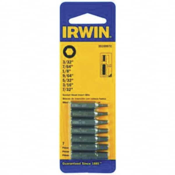 Irwin - 7/32" Square Size Insert Bit Set - Eagle Tool & Supply