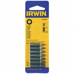 Irwin - 7/32" Square Size Insert Bit Set - Eagle Tool & Supply