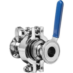 Value Collection - Sanitary Stainless Steel Pipe Fittings Type: Ball Valve Style: Quick-Clamp - Eagle Tool & Supply