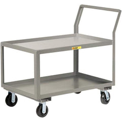 Little Giant - 3,600 Lb Capacity, 30" Wide x 60" Long x 42" High Utility Cart - 2 Shelf, Steel, 2 Rigid/2 Swivel Casters - Eagle Tool & Supply