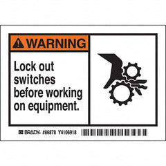 Brady - Safety & Facility Labels Message Type: Accident Prevention Header: WARNING - Eagle Tool & Supply