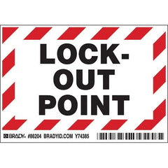 Shipping & DOT Label: ″Lockout Point″, Rectangle, 5″ Wide Permanent Adhesive, Polyester, Laminated