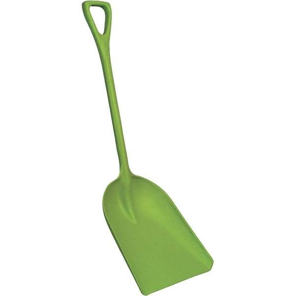 Remco - 17" High x 14" Wide Square Plastic Shovel - 42" Long Plastic D-Grip Handle, No Step - Eagle Tool & Supply