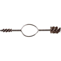 Brush Research Mfg. - 5/8" Diam Helical Steel Tube Brush - Single Spiral, 0.006" Filament Diam, 3/4" Brush Length, 5" OAL, 0.168" Diam Galvanized Steel Shank - Eagle Tool & Supply
