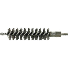 Brush Research Mfg. - 5/16" Diam Helical Stainless Steel Tube Brush - Single Spiral, 0.004" Filament Diam, 2" Brush Length, 2-9/16" OAL, 0.14" Diam Galvanized Steel Shank - Eagle Tool & Supply