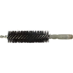 Brush Research Mfg. - 3/8" Diam Helical Nylon Tube Brush - Single Spiral, 0.01" Filament Diam, 2" Brush Length, 2-9/16" OAL, 0.14" Diam Galvanized Steel Shank - Eagle Tool & Supply