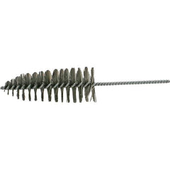 Brush Research Mfg. - 2-1/2" Diam Helical Steel Tube Brush - Single Spiral, 0.012" Filament Diam, 6-1/2" Brush Length, 12" OAL, 0.292" Diam Galvanized Steel Shank - Eagle Tool & Supply