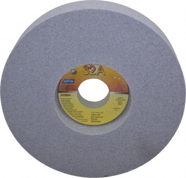 Norton - 7" Diam x 1-1/4" Hole x 1-1/4" Thick, J Hardness, 60 Grit Surface Grinding Wheel - Aluminum Oxide, Type 5, Medium Grade, 3,600 Max RPM, Vitrified Bond, One-Side Recess - Eagle Tool & Supply