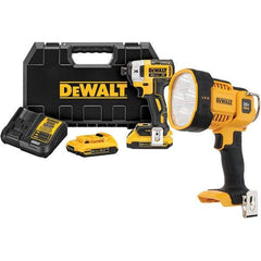 DeWALT - 20 Volt, 1/4" Drive, 20, 125, 152 Ft/Lb Torque, Cordless Impact Driver - 1000, 2800, 3250 RPM, 2 Lithium-Ion Batteries Included - Eagle Tool & Supply