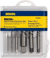 Irwin - Bolt Extractor Sets - MP #1,2,3,4,5,6 6PC SCREW EXTRACTOR SET - Eagle Tool & Supply