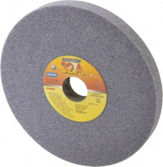 Norton - 8" Diam x 1-1/4" Hole x 3/4" Thick, J Hardness, 46 Grit Surface Grinding Wheel - Aluminum Oxide, Type 1, Coarse Grade, 3,600 Max RPM, Vitrified Bond, No Recess - Eagle Tool & Supply