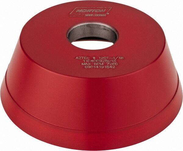 Norton - 5" Diam, 1-1/4" Hole Size, 1-3/4" Overall Thickness, 120 Grit, Type 11 Tool & Cutter Grinding Wheel - Fine Grade, CBN, Resinoid Bond - Eagle Tool & Supply
