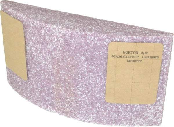 Norton - 11-1/4" Wide x 6" High x 2-1/4" Thick Grinding Segment - Aluminum Oxide, 30 Grit, Hardness G, Blue Print No. ME30777 - Eagle Tool & Supply