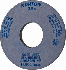 Norton - 14" Diam x 5" Hole x 1" Thick, J Hardness, 80 Grit Surface Grinding Wheel - Aluminum Oxide, Type 1, Medium Grade, 1,800 Max RPM, Vitrified Bond, No Recess - Eagle Tool & Supply