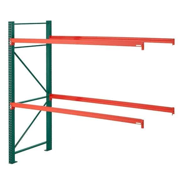 Steel King - 2 Shelf Add-On Box Formed Closed Steel Shelving - 27,790 Lb Capacity, 120" Wide x 96" High x 48" Deep, Green/Orange - Eagle Tool & Supply