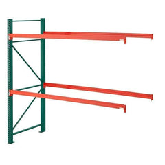 Steel King - 2 Shelf Add-On Box Formed Closed Steel Shelving - 27,790 Lb Capacity, 96" Wide x 96" High x 36" Deep, Green/Orange - Eagle Tool & Supply