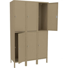 Tennsco - 6 Door, 2 Tier, Welded Locker - Eagle Tool & Supply