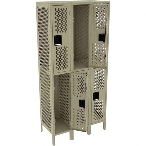 Tennsco - 6 Door, 2 Tier, Welded Locker - Eagle Tool & Supply