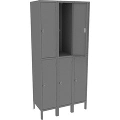 Tennsco - 6 Door, 2 Tier, Welded Locker - Eagle Tool & Supply