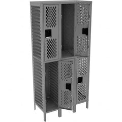 Tennsco - 6 Door, 2 Tier, Welded Locker - Eagle Tool & Supply