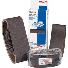 Sait - 1/2" Wide x 24" OAL, 36 FEPA Grit, Aluminum Oxide Abrasive Belt - Aluminum Oxide, Very Coarse, Coated, X Weighted Cloth Backing, Dry, Series 1A-X - Eagle Tool & Supply