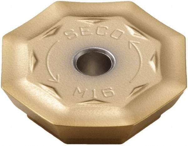 Seco - OFER070405 M16 Grade F40M Carbide Milling Insert - TiAlN/TiN Finish, 0.18" Thick, 0.706" Inscribed Circle - Eagle Tool & Supply