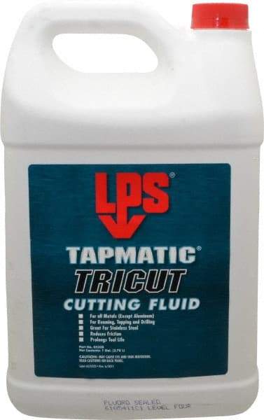 LPS - Tapmatic TriCut, 1 Gal Bottle Cutting & Tapping Fluid - Semisynthetic, For Boring, Broaching, Drawing, Drilling, Engraving, Facing, Milling, Reaming, Sawing, Stamping, Tapping, Threading, Turning - Eagle Tool & Supply