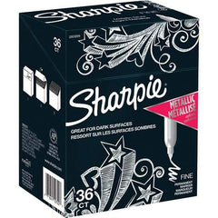 Sharpie - Markers & Paintsticks Type: Permanent Color: Metallic Silver - Eagle Tool & Supply