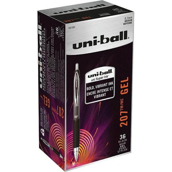 Uni-Ball - Pens & Pencils Type: Retractable Gel Color: Black - Eagle Tool & Supply