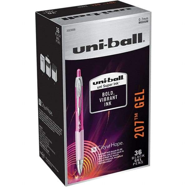 Uni-Ball - Pens & Pencils Type: Retractable Gel Color: Black - Eagle Tool & Supply