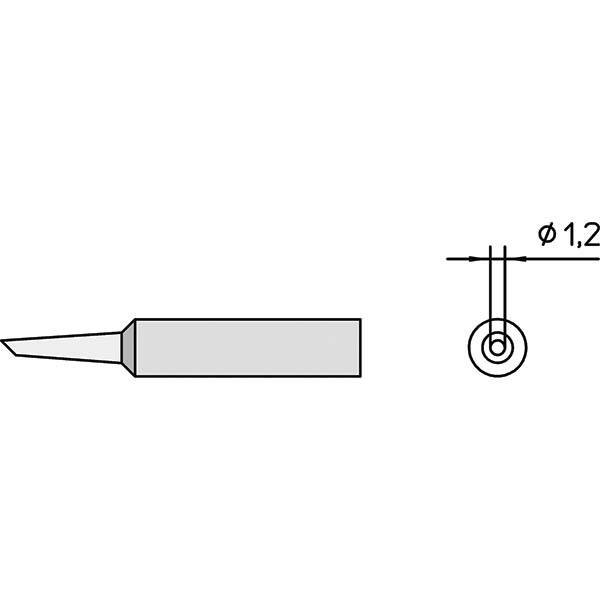 Weller - Soldering Iron Tips; Type: Round ; For Use With: WXP90; WTP90; WXP65: WP65 ; Point Size: 1.2000 (Decimal Inch); Tip Diameter: 4.750 (Inch); Tip Diameter: 4.750 (mm) - Exact Industrial Supply