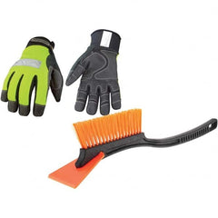 Youngstown - Size L (9) 3M Scotchlite, Synthetic Leather & Microfleece Windproof & Cold & Heat Protection High Visibility Work Gloves - Eagle Tool & Supply