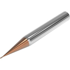 Seco - 1mm Diam, 1mm LOC, 2 Flute Solid Carbide Ball End Mill - HXT Finish, Single End, 50mm OAL, 6mm Shank Diam, Spiral Flute - Eagle Tool & Supply