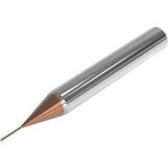 Seco - 0.8mm Diam, 0.8mm LOC, 2 Flute Solid Carbide Ball End Mill - HXT Finish, Single End, 50mm OAL, 6mm Shank Diam, Spiral Flute - Eagle Tool & Supply