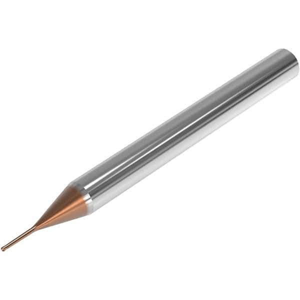 Seco - 1mm Diam, 1mm LOC, 2 Flute Solid Carbide Ball End Mill - HXT Finish, Single End, 40mm OAL, 4mm Shank Diam, Spiral Flute - Eagle Tool & Supply